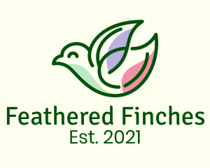 Leaf Wing Bird logo design