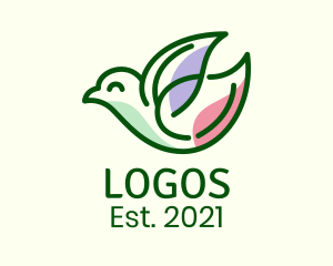 Nature Reserve - Leaf Wing Bird logo design