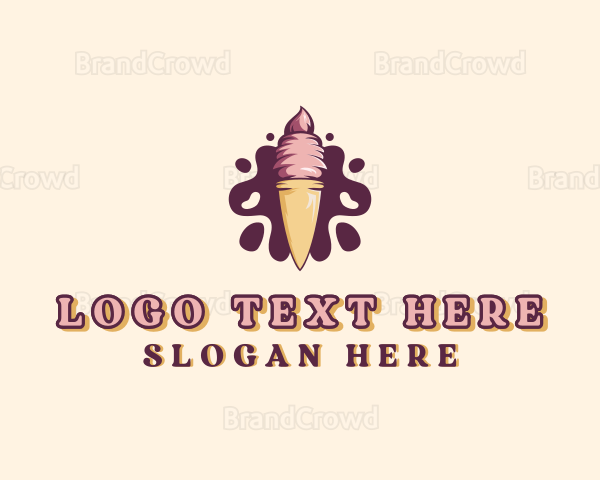 Ice Cream Sundae Dessert Logo