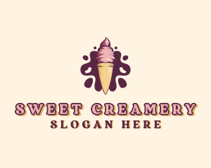 Ice Cream Sundae Dessert  logo design