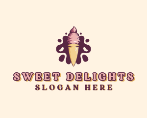 Ice Cream Sundae Dessert  logo design