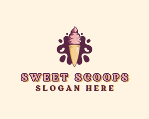 Gelato - Ice Cream Sundae Dessert logo design