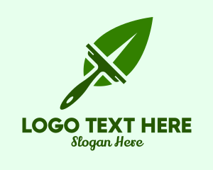 Cleaning - Natural Leaf Squeegee logo design