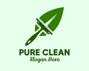 Natural Leaf Squeegee  logo design