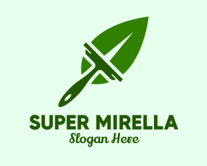 Eco Friendly - Natural Leaf Squeegee logo design