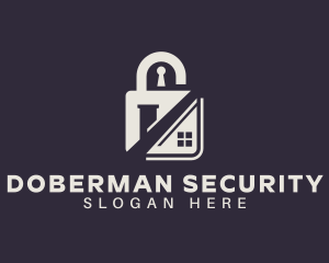 House Security Padlock logo design