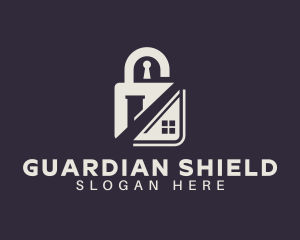 Secure - House Security Padlock logo design