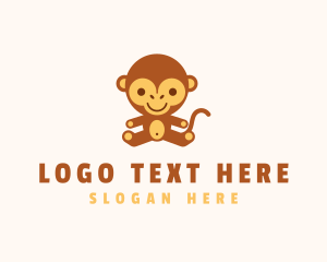 Wildlife Center - Monkey Stuffed Toy logo design