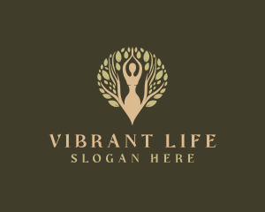 Organic Woman Tree Wellness logo design