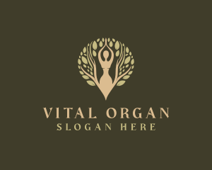 Organic Woman Tree Wellness logo design