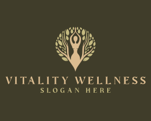 Organic Woman Tree Wellness logo design