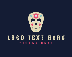 Dia De Los Muertos - Floral Dia De Los Muertos logo design