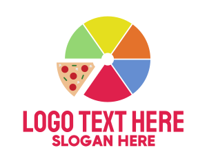 Lunch - Pizza Slice Pie Chart logo design