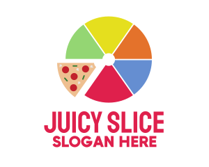 Pizza Slice Pie Chart logo design