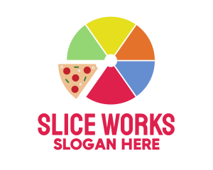 Slice - Pizza Slice Pie Chart logo design