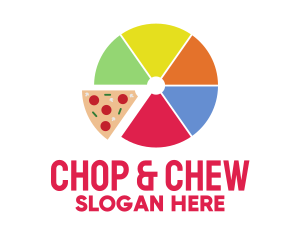 Fast Food - Pizza Slice Pie Chart logo design