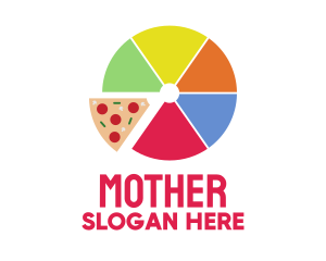 Food - Pizza Slice Pie Chart logo design