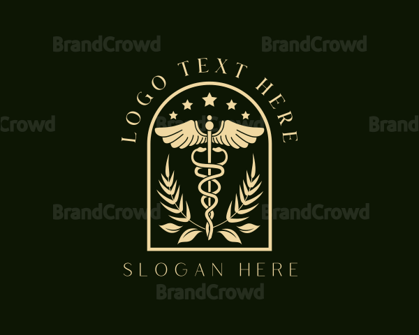 Medicine Caduceus Staff Logo