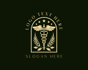 Biology - Medicine Caduceus Staff logo design