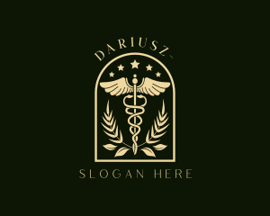 Medicine Caduceus Staff Logo