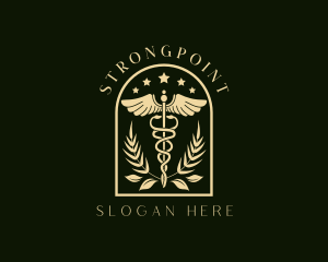 Medicine Caduceus Staff Logo