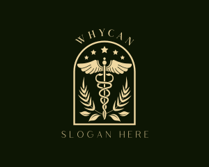 Biology - Medicine Caduceus Staff logo design
