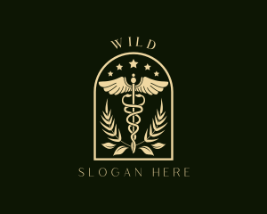 Staff - Medicine Caduceus Staff logo design