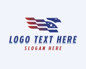 Bald Eagle - American Eagle Flag logo design