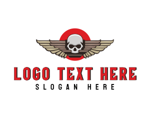 Aeronautic - Undead Skull Wing logo design