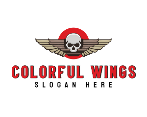 Undead Skull Wing logo design