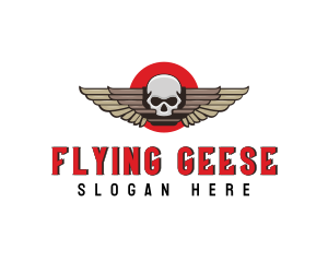 Undead Skull Wing logo design