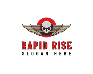 Undead Skull Wing logo design