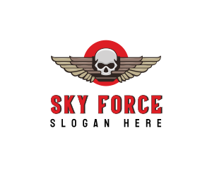 Airforce - Undead Skull Wing logo design