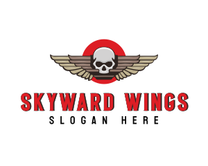 Aeronautics - Undead Skull Wing logo design