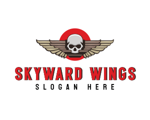 Undead Skull Wing logo design