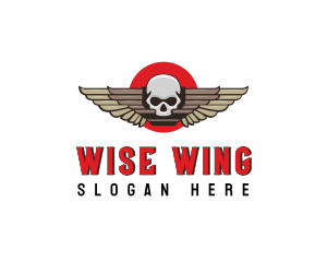 Undead Skull Wing logo design