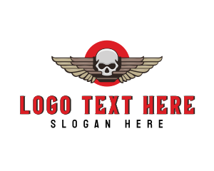 Aeronautics - Undead Skull Wing logo design