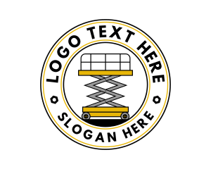 Lifting - Scissor Lift Construction logo design
