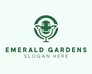 Plant Mic Gardener logo design