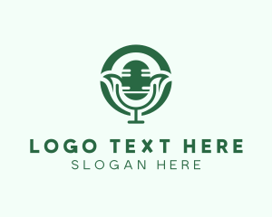Vlogger - Plant Mic Gardener logo design