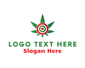 Weed - Cannabis Leaf Target logo design
