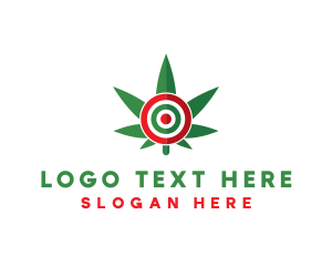 Bullseye - Cannabis Leaf Target logo design