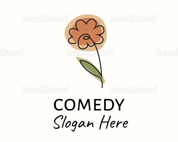 Minimalist Peony Flower Logo