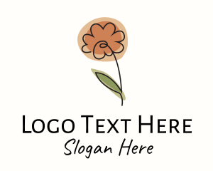 Drawing - Minimalist Peony Flower logo design