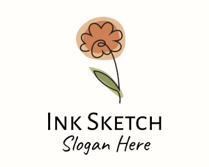 Sketchy - Minimalist Peony Flower logo design