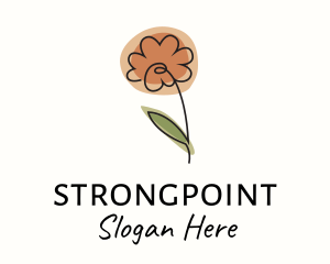 Treatment - Minimalist Peony Flower logo design