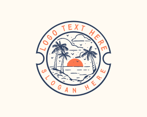 Surfing - Tropical Beach Sea logo design