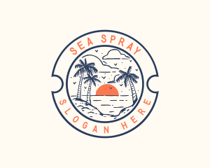 Tropical Beach Sea logo design