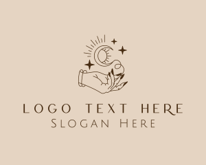 Cosmic - Magical Fortune Teller Hand logo design