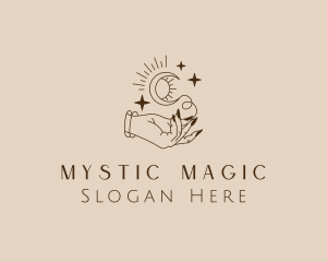 Magical Fortune Teller Hand logo design